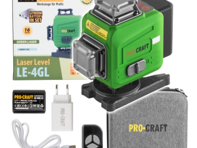 Laser zelený liniový, křížový samonivelační Procraft LE-4GL