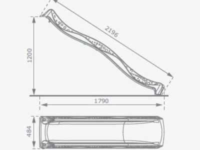 Skluzavka s přípojkou na vodu modrá 2,20 m