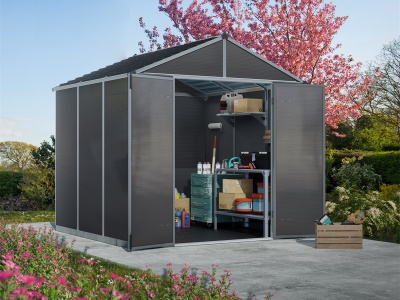 Palram - Canopia Rubicon 8' x 8' antracit - heavy duty prostorný zahradní domek