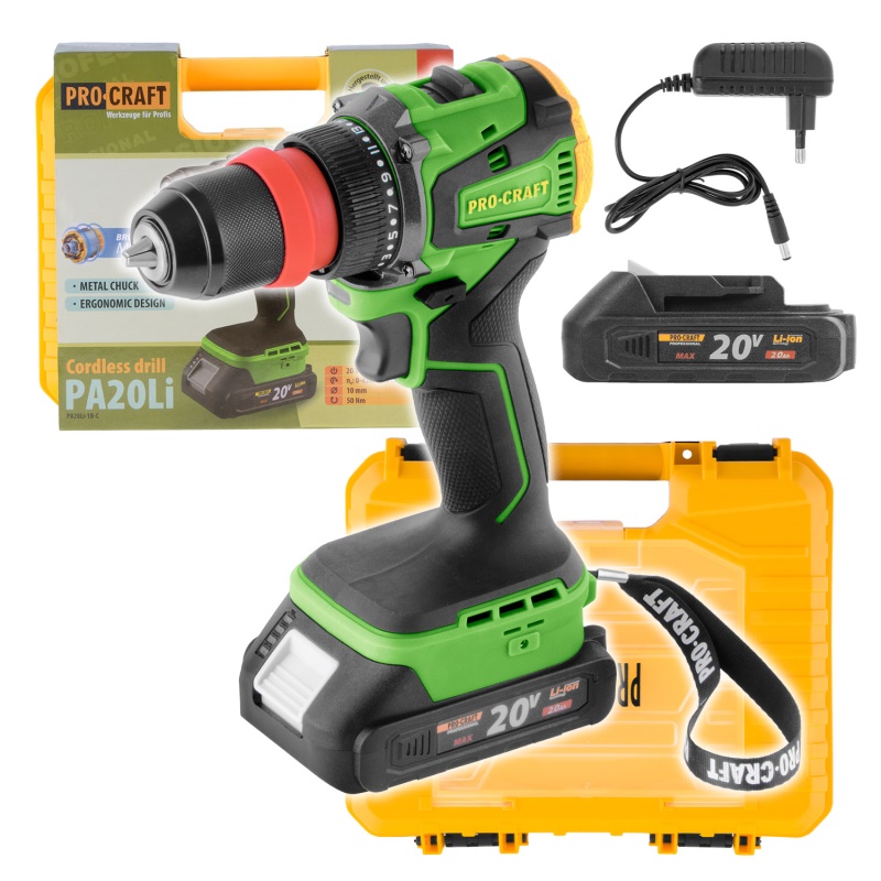 Aku vrtací šroubovák Procraft PA20LiDFR