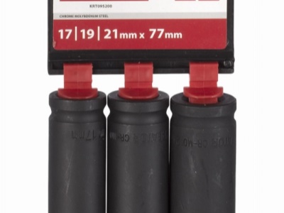 KRT095200 - 3ks nástrčných hlavic 17-19-21mm prodloužené 1/2"