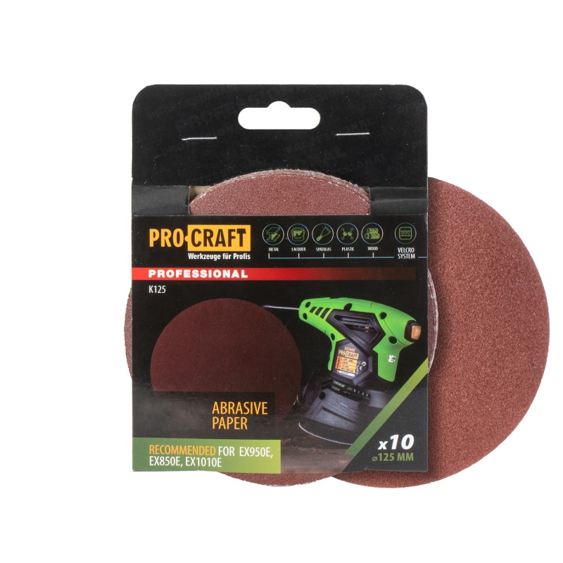 Brusný výsek (papír) 10 ks.  Procraft К125.180