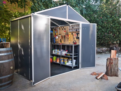 Palram - Canopia Rubicon 8' x 8' antracit - heavy duty prostorný zahradní domek