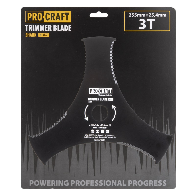 Nůž křovinořezu (D255*25.4) 3T vroubkovaný PROCRAFT