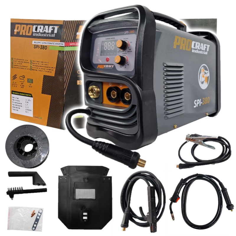 Svařovací poloautomatický invertor (CO2) MIG/MAG, MMA Procraft SPI-380 (20-180A)