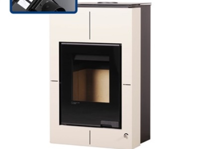 HS Flamingo SAPORO 11/7 krém ER - teplovodní krbová kamna s 7 kW výměníkem a el. regulací
