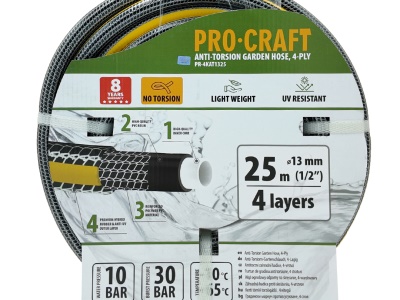 Černo-žlutá zahradní hadice Procraft PR-4KAT1325