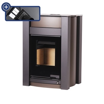 HS Flamingo KALMAR 11/7 hnědá ER - teplovodní krbová kamna s 7 kW výměníkem a el. regulací