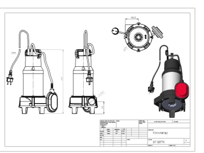 Elpumps BT 6877 K - kalové čerpadlo do septiku s oběžným kolem