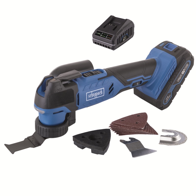 Scheppach C-MT40-X-SET S - 20 V IXES aku multifunkční nástroj + 2Ah baterie + nabíječka 2,4 A