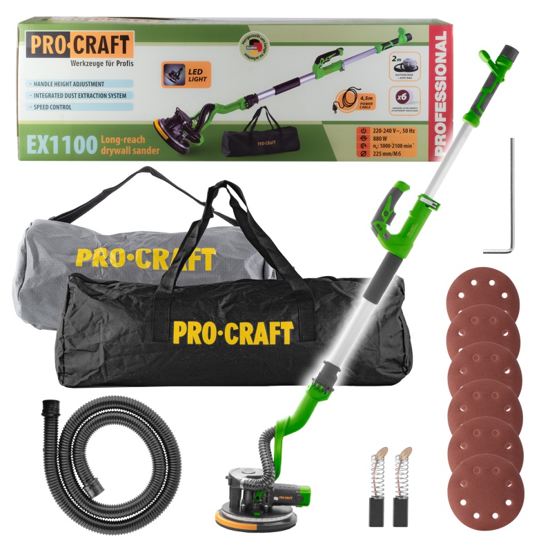 Bruska na sádrokarton s vysavačem  Procraft EX1100