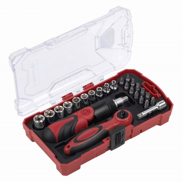 KRT400006 - Ráčnový set hlavic a bitů 26ks