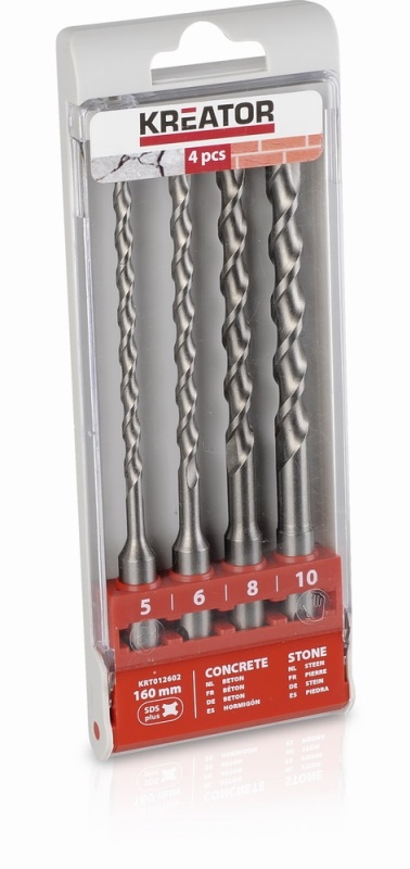 KRT012602 - 4 ks SDS plus  Vrtáků 5-6-8-10 x 160 mm