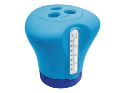 Plovák na chlor s teploměrem - modrá