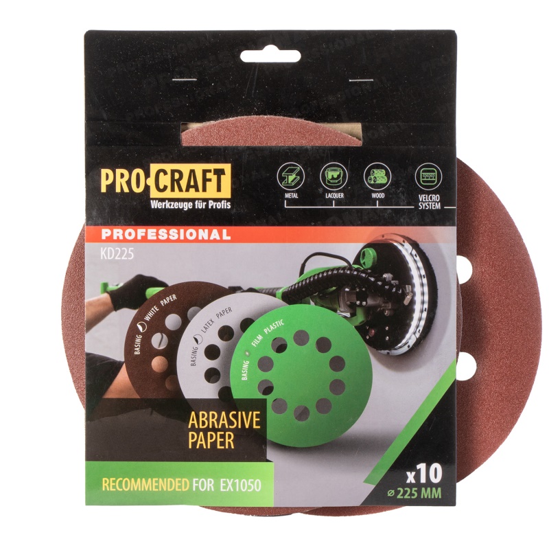 Brusný papír 10 ks.  Procraft КD225.150