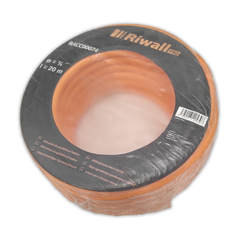 Riwall PRO Zahradní dvouplášťová hadice Riwall, délka 20 m, průměr 3/4“ (vnitřní pr. 1/2“)