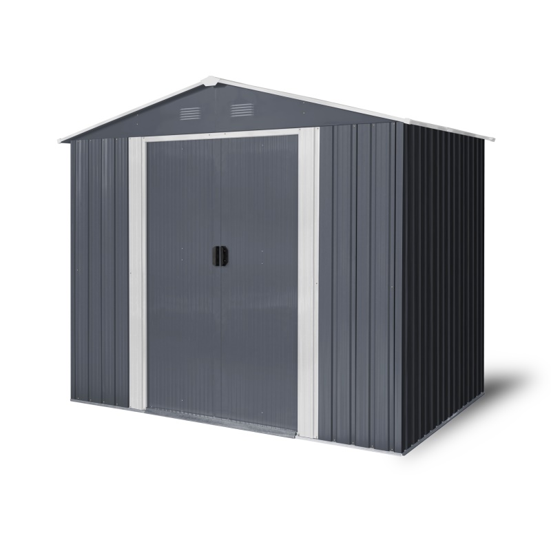 Riwall PRO - RMSA 6x8 Anthracite - zahradní domek kovový 2,4 x 1,7 m se sedlovou střechou Antracit