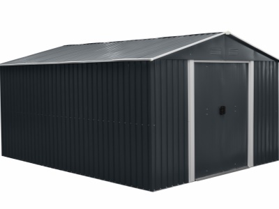 Riwall PRO RMSA 12x10 Anthracite - zahradní domek kovový 3 x 3,7 m se sedlovou střechou antracit