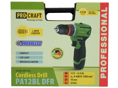 Aku vrtací šroubovák Procraft PA12BL DFR