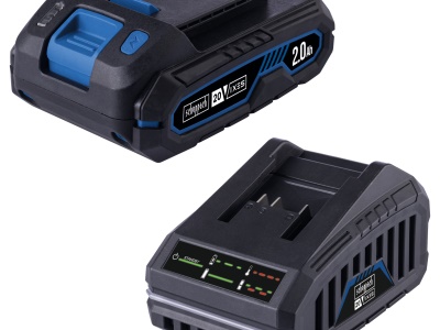 Scheppach SBSK2.0 - 20 V IXES set nabíječky 2,4 A a lithium-iontové baterie 2 Ah