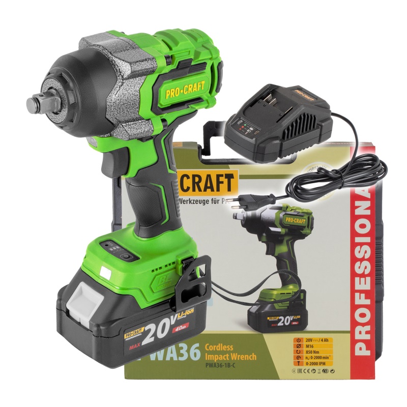 Aku rázový utahovák Procraft PWA36 1B