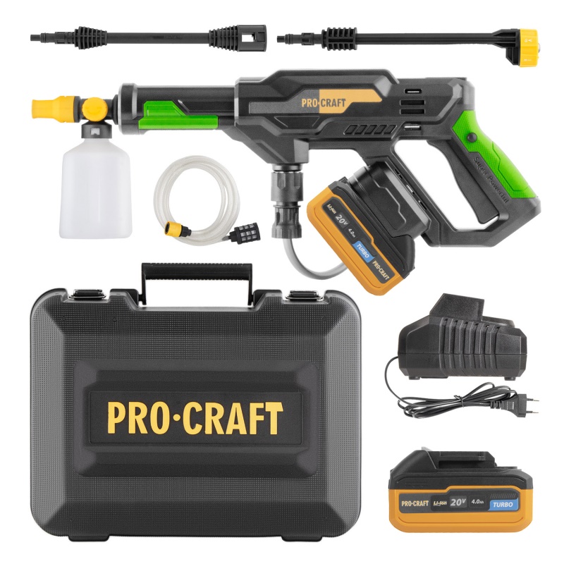 Sada aku tlaková myčka Procraft CW20 + baterie 20/4 a nabíječka 20/1