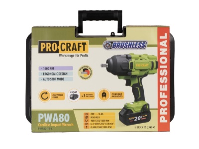 Aku rázový utahovák Procraft PWA80 1b