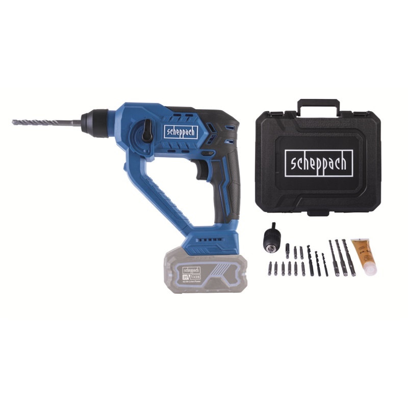 Scheppach C-RHD130-X - aku 20 V IXES vrtací kladivo SDS Plus 3v1 s příklepem, kufrem a příslušenstvím (bez baterie a nabíječky)