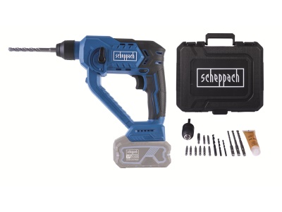 Scheppach C-RHD130-X - aku 20 V IXES vrtací kladivo SDS Plus 3v1 s příklepem, kufrem a příslušenstvím (bez baterie a nabíječky)