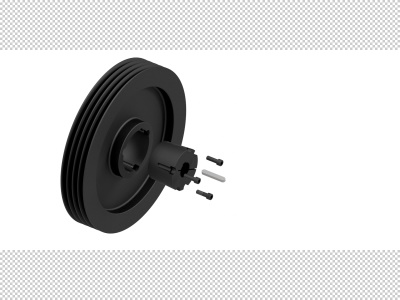 Setrvačník 80kg, pro 4 řemeny 17mm (s krytem)