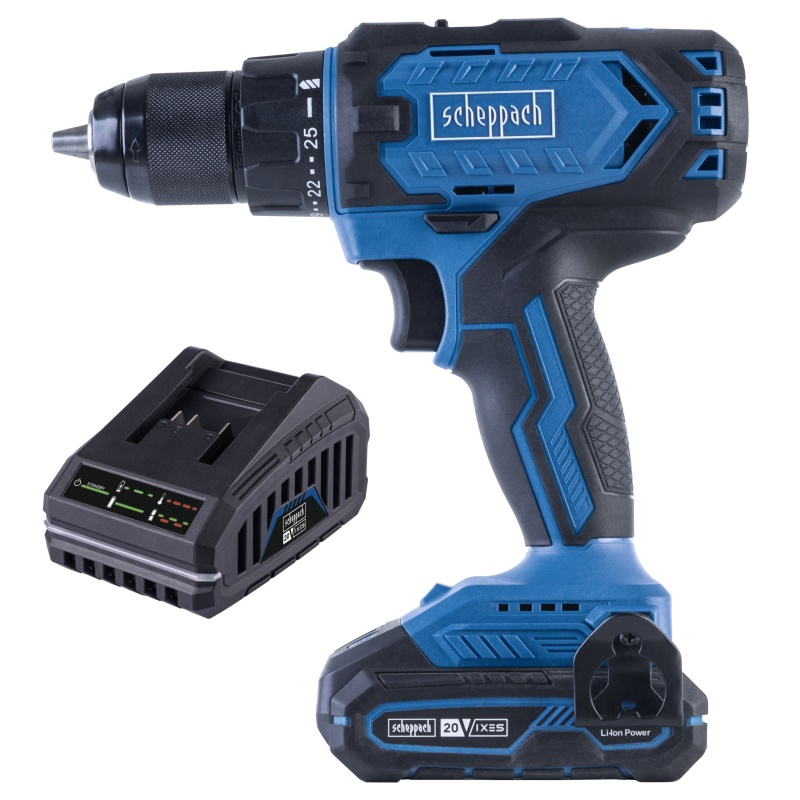 Scheppach C-DD45-X-SET S - 20 V IXES aku vrtací šroubovák + 2Ah baterie + nabíječka 2,4 A