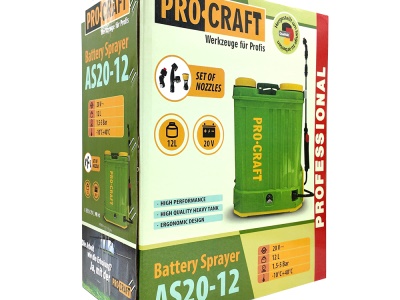 AKU postřikovač Procraft AS20-12 sada s baterií 20V 2Ah a nabiječkou