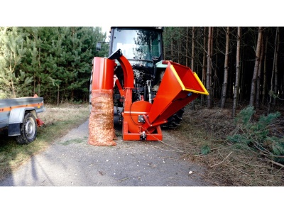 Dvojitý pytlovač pro diskové štěpkovače na rašlové pytle