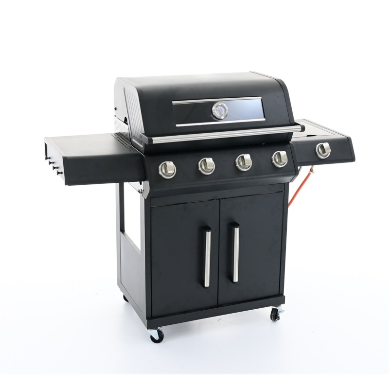 Riwall PRO RGG 41 EXL - luxusní plynový gril 17 kW se čtyřmi hořáky a bočním vařičem