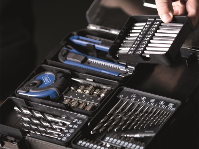Scheppach C-DTB74/1-X - 20 V IXES set aku vrtacího šroubováku a 74 ks příslušenství