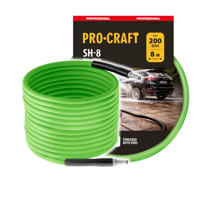 Hadice pro vysokotlaké čističe (standardní konektor pro naviják) Procraft SH-8, 8m