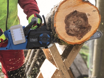 Scheppach BC-CS355DUO-X-SET XL2 - 2x20 V IXES aku řetězová pila + 2x 4Ah baterie + duální nabíječka 4,5 A