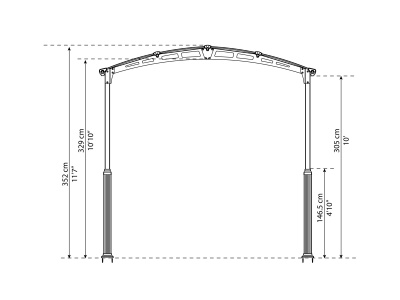 Palram - Canopia Arcadia Alpine Kit - sada 2 noh na zvýšení přístřešků řady Arcadia