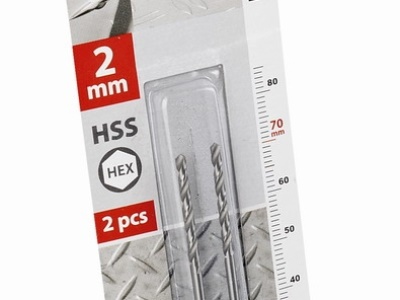 KRT011302 - 2 ks HSS Vrtáků do kovu HEX 2.0 x 70 mm