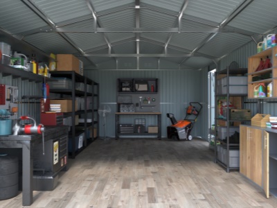 Riwall PRO RMCG 20x13 Anthracite - kovová garáž 3,8 x 6 m se sedlovou střechou Antracit