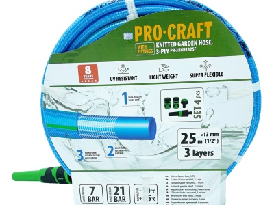 Modrá zahradní hadicí Procraft PR-3KGH1325F