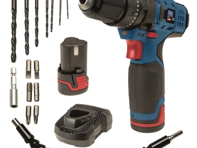 Scheppach CID27-12Li - aku 12V vrtací šroubovák s příklepem + 2x baterie 2 Ah + nabíječka + kufr