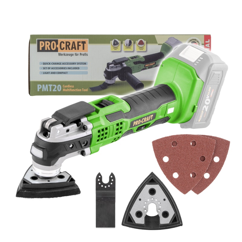 Aku multifunkční oscilační bruska PMT20bb Procraft (bez baterie a nabíječky)