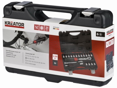 KRTH31001 - Momentový klíč SET 21 ks 1/4" 2-20NM