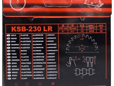 DWT KSB-230 LR - pilový kotouč ( 230 x 30 x 2,2 mm, 72 Z )