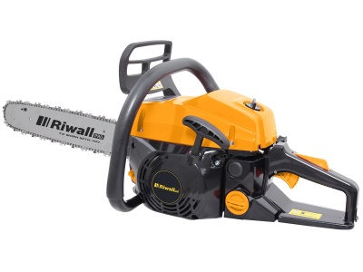 Riwall PRO RPCS 5140 SET - řetězová pila s benzinovým motorem 49 ccm + náhradní řetěz + rukavice + ochranné brýle