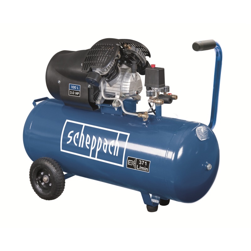 Scheppach HC 120 DC - olejový dvouválcový kompresor 10 bar se vzdušníkem 100 l