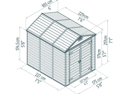 Palram - Canopia Skylight 6x8 antracit - zahradní domek