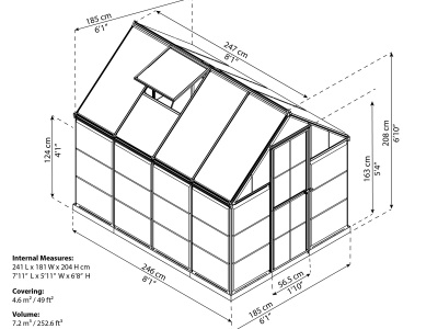 Palram - Canopia Hybrid 6x8 - polykarbonátový skleník