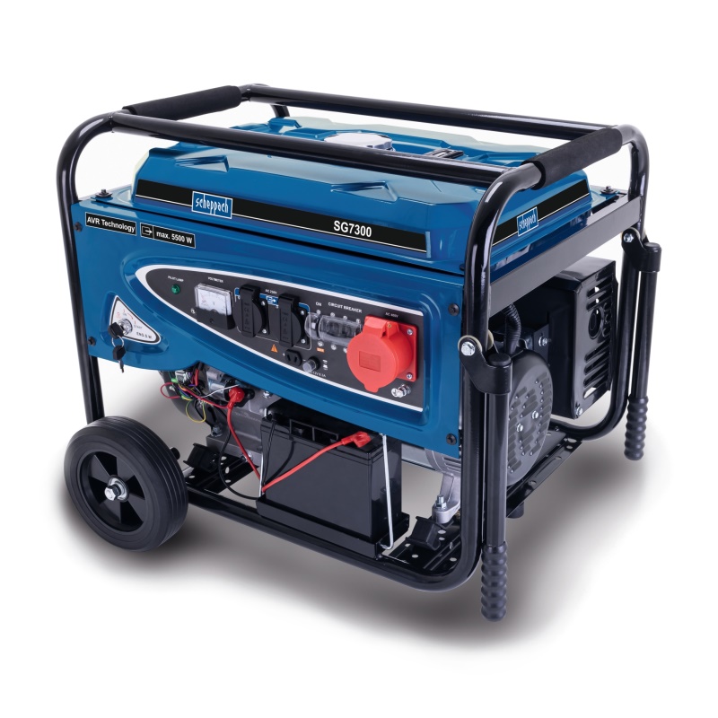 Scheppach SG 7300 - rámová elektrocentrála 5500 W s AVR regulací a elektrostartem